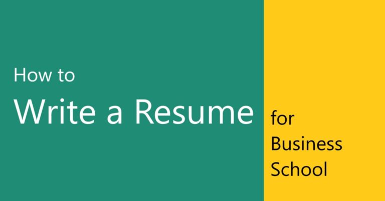 How to write your Resume for B-School